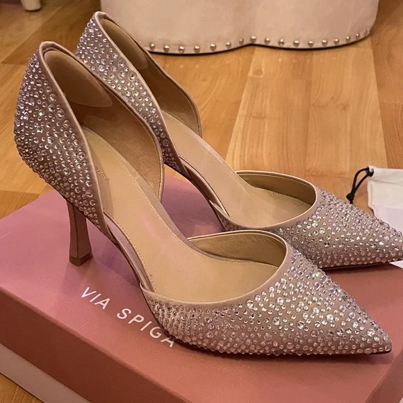 NIB Via Spiga Nude Ondine3 Pumps Size 8.5 - Picture 5 of 16